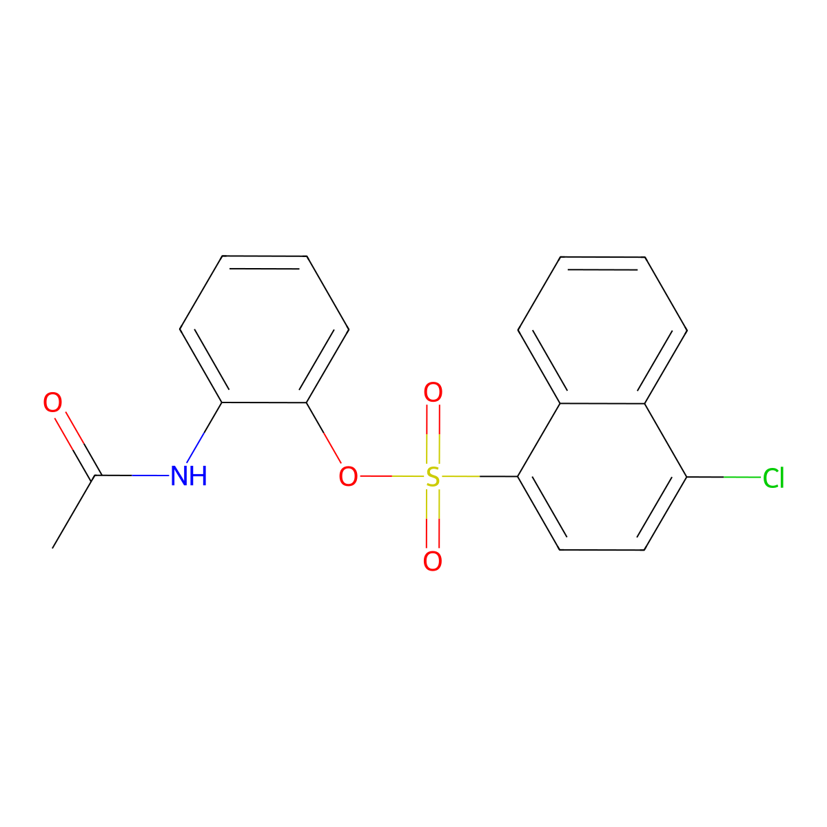 2-Acetamidophenyl 4-chloronaphthalene-1-sulfonate molecular structure, CAS 1018157-35-1