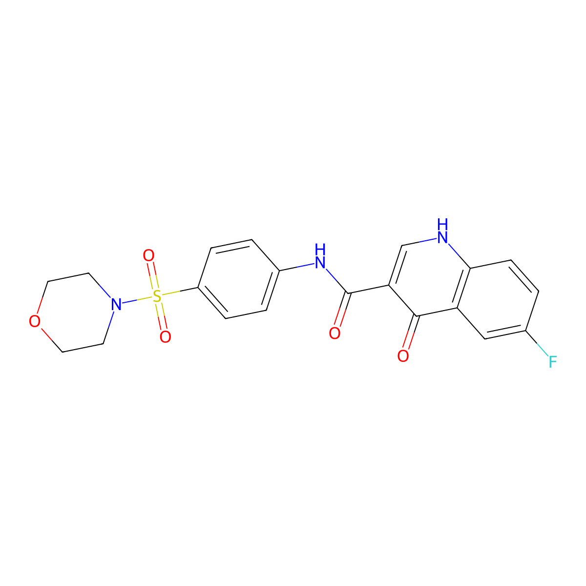 6-fluoro-4-hydroxy-N-[4-(morpholin-4-ylsulfonyl)phenyl]quinoline-3-carboxamide molecular structure, CAS 1018157-53-3