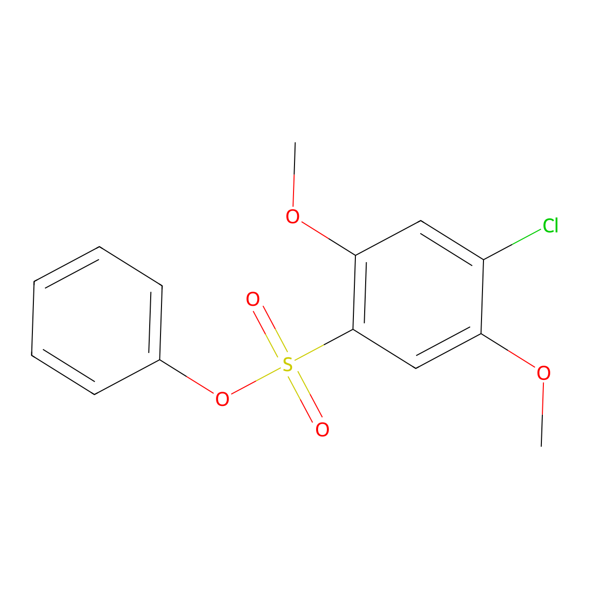 Phenyl 4-chloro-2,5-dimethoxybenzenesulfonate molecular structure, CAS 1018157-57-7