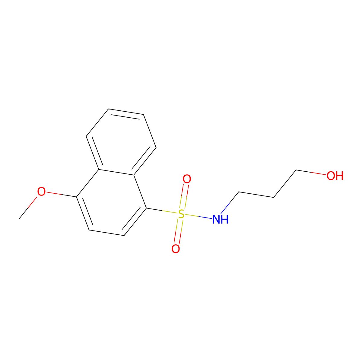 N-(3-hydroxypropyl)-4-methoxy-1-naphthalenesulfonamide molecular structure, CAS 1018158-50-3