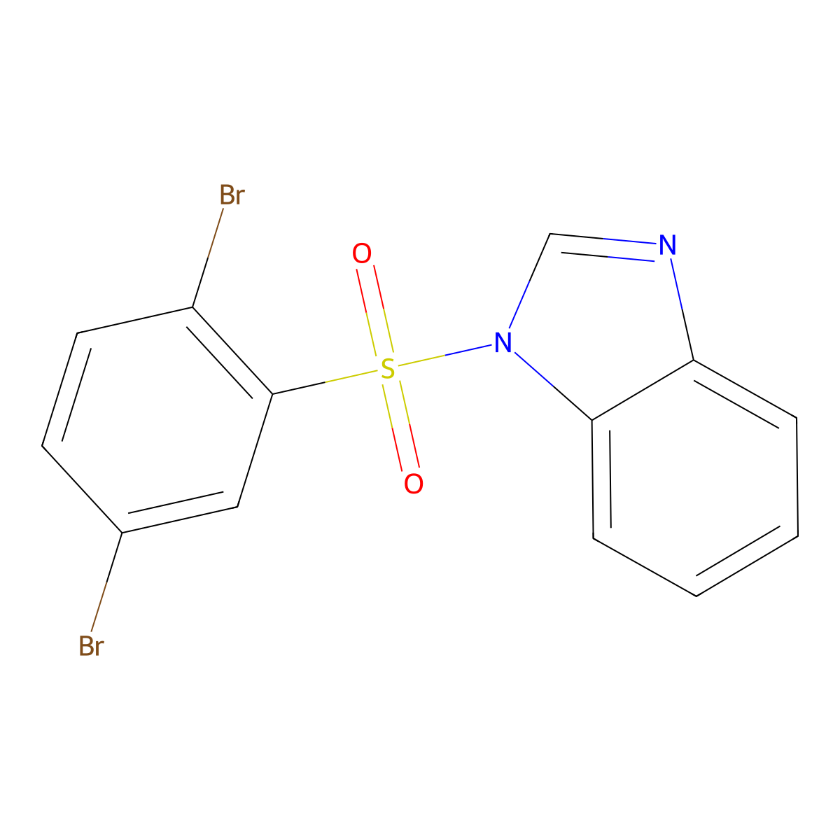 1-[(2,5-dibromophenyl)sulfonyl]-1H-benzimidazole molecular structure, CAS 1018158-57-0