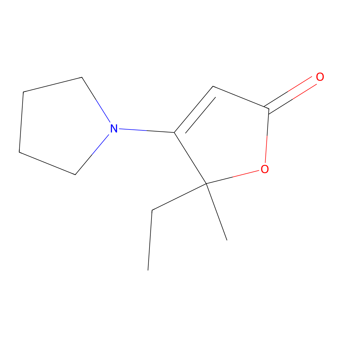 5-ethyl-5-methyl-4-(pyrrolidin-1-yl)furan-2(5H)-one molecular structure, CAS 1018160-47-8