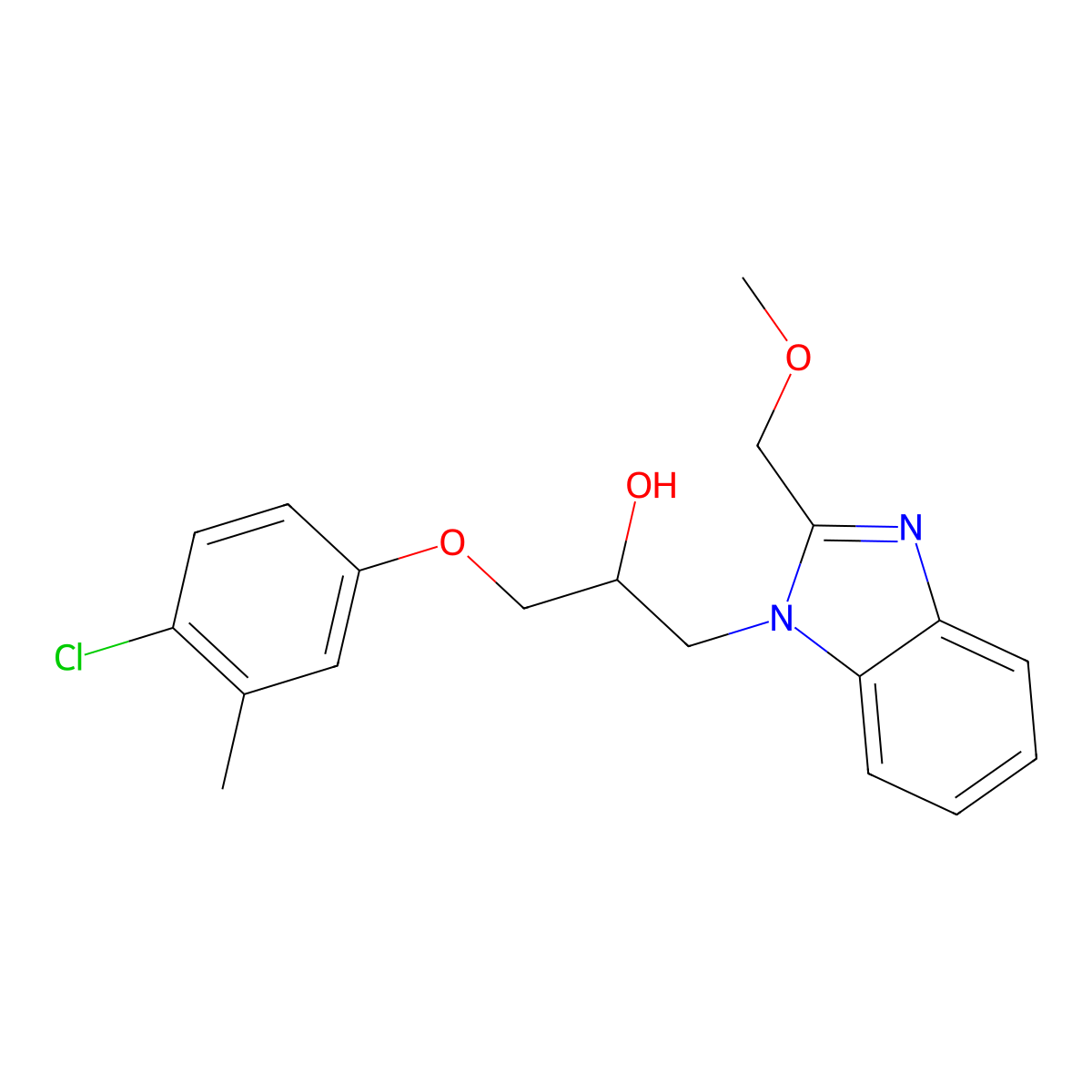 3-(4-Chloro-3-methylphenoxy)-1-[2-(methoxymethyl)benzimidazolyl]propan-2-ol molecular structure, CAS 1018161-36-8