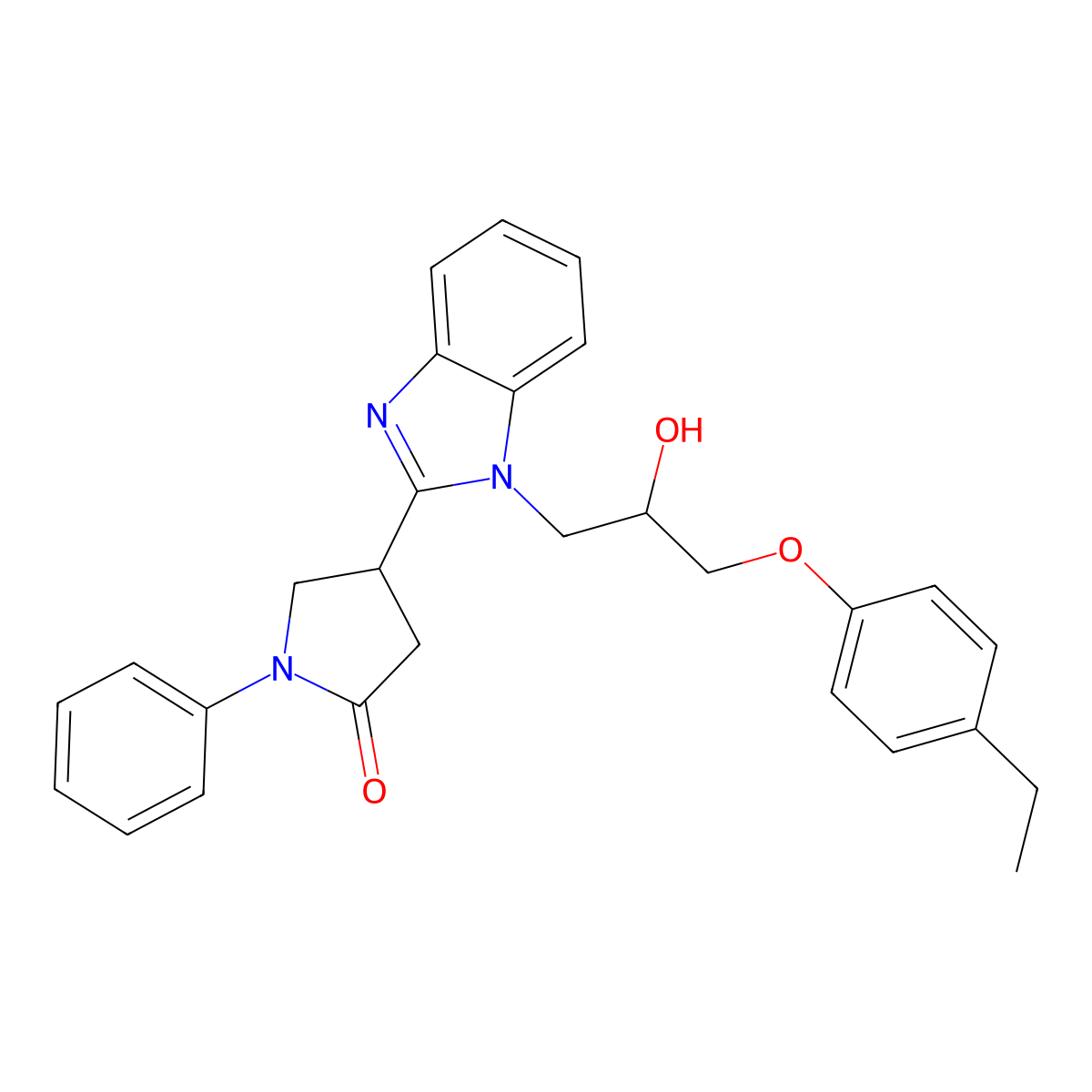 4-{1-[3-(4-ethylphenoxy)-2-hydroxypropyl]-1H-benzimidazol-2-yl}-1-phenylpyrrolidin-2-one molecular structure, CAS 1018161-72-2