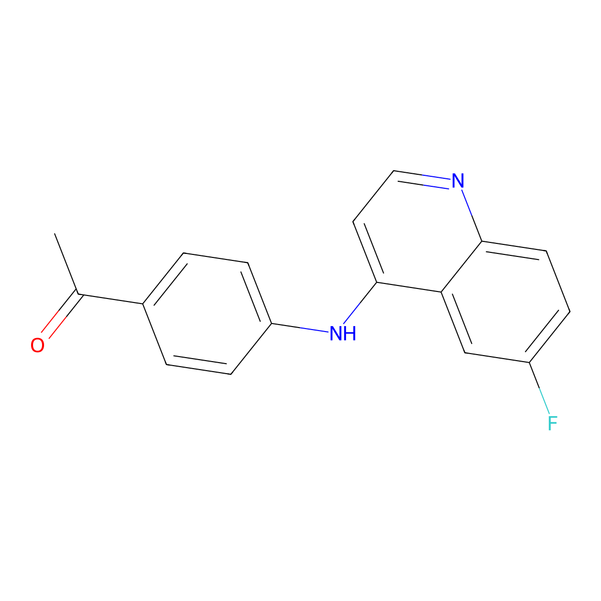 1-(4-((6-Fluoroquinolin-4-yl)amino)phenyl)ethanone molecular structure, CAS 1018162-02-1