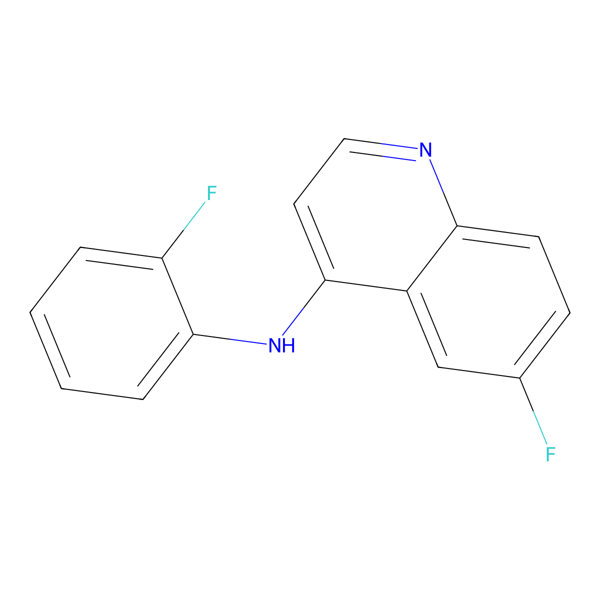6-fluoro-N-(2-fluorophenyl)quinolin-4-amine molecular structure, CAS 1018162-34-9