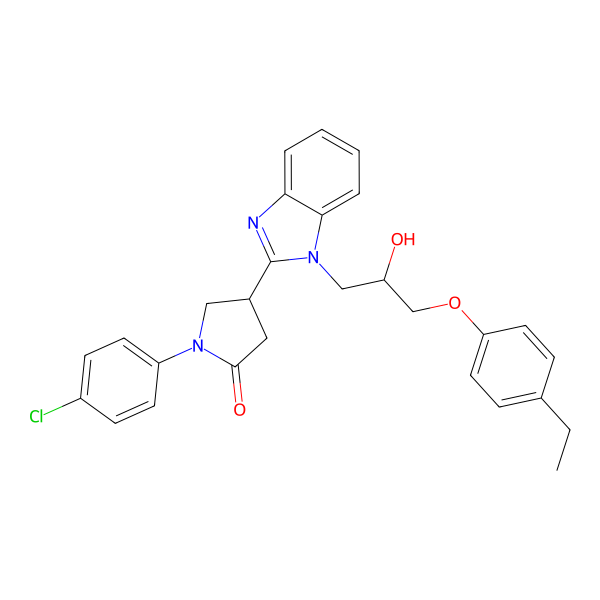 1-(4-Chlorophenyl)-4-{1-[3-(4-ethylphenoxy)-2-hydroxypropyl]benzimidazol-2-yl} pyrrolidin-2-one molecular structure, CAS 1018162-47-4