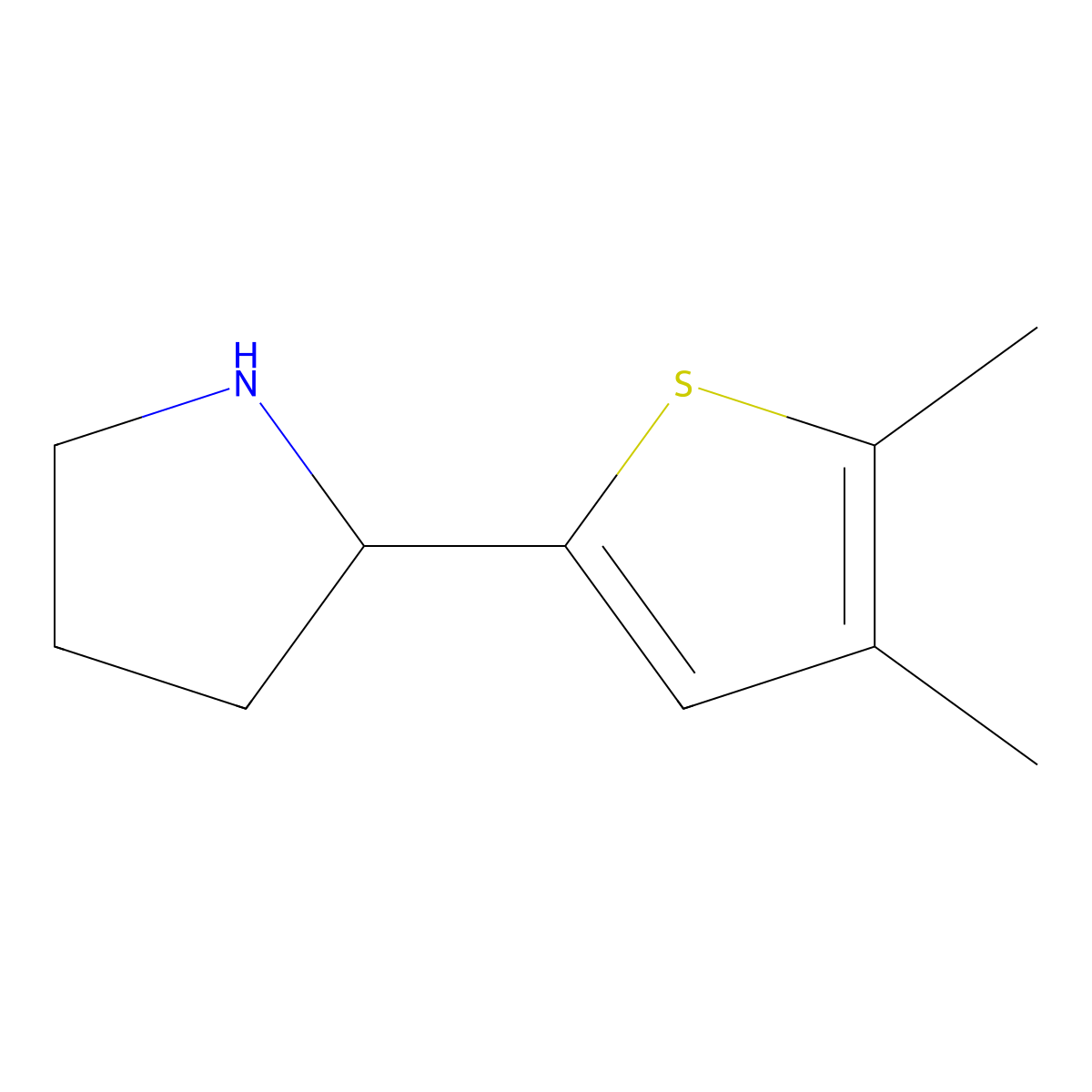 2-(4,5-Dimethylthiophen-2-yl)pyrrolidine molecular structure, CAS 1018163-24-0