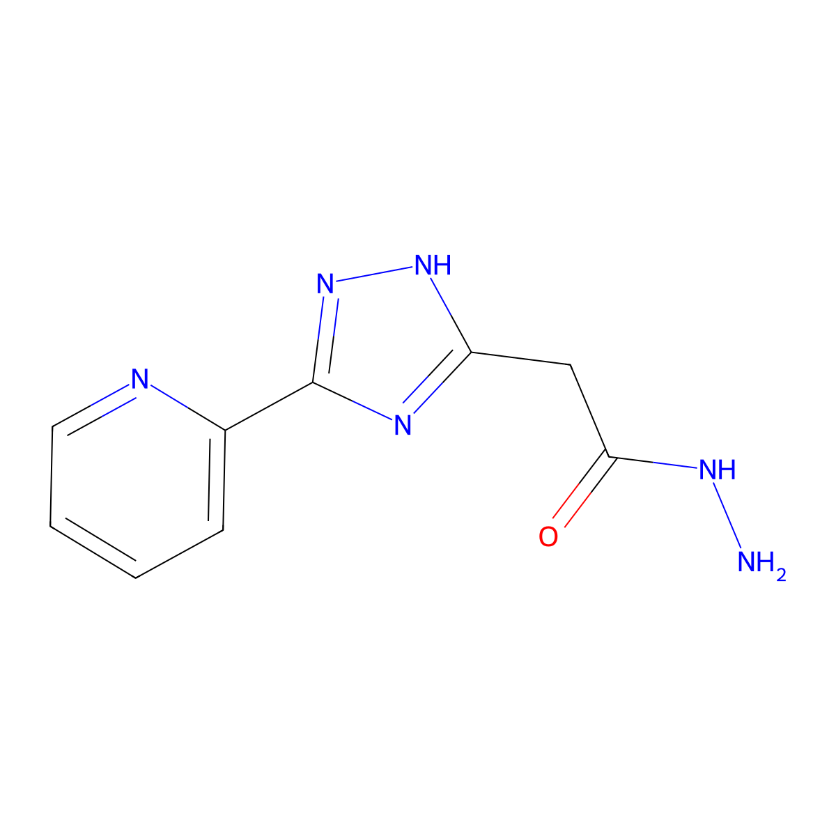 2-(3-(2-pyridyl)-1H-1,2,4-triazol-5-yl)acetohydrazide molecular structure, CAS 1018163-27-3