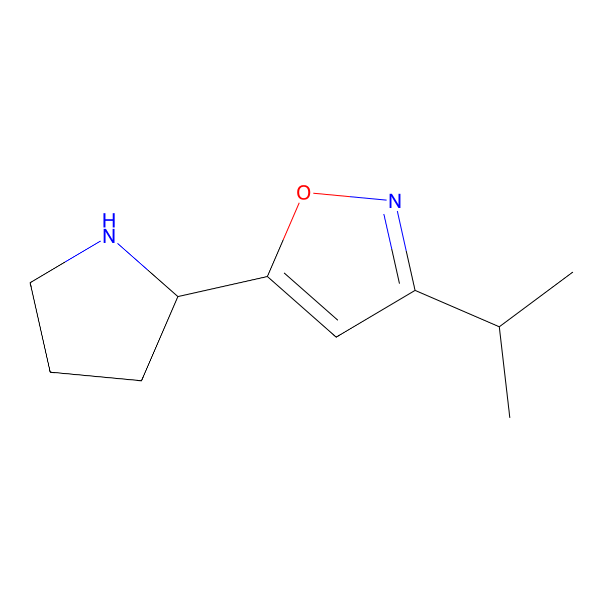 3-Isopropyl-5-pyrrolidin-2-ylisoxazole molecular structure, CAS 1018163-28-4