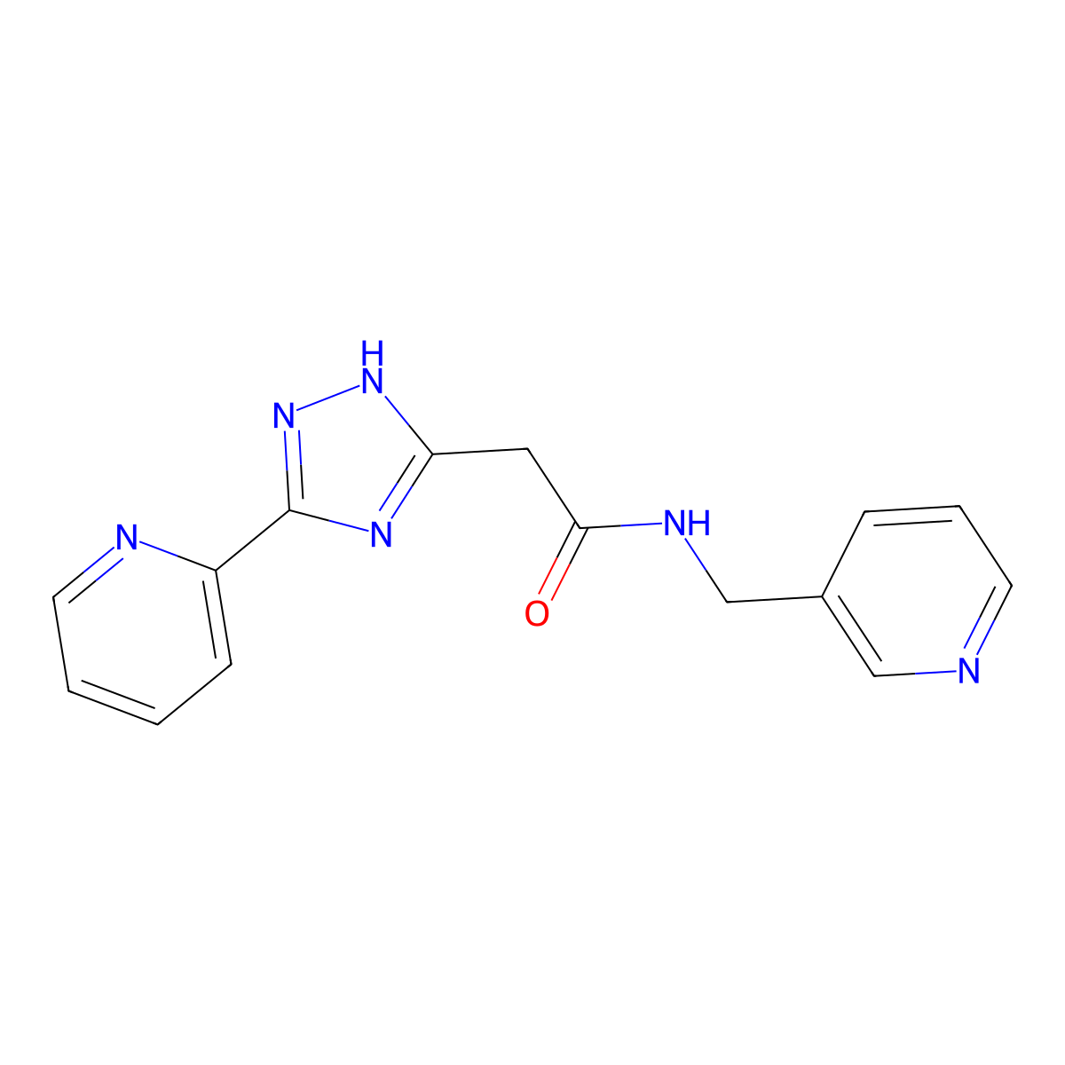 2-[5-(Pyridin-2-yl)-2H-1,2,4-triazol-3-yl]-N-(pyridin-3-ylmethyl)acetamide molecular structure, CAS 1018164-21-0