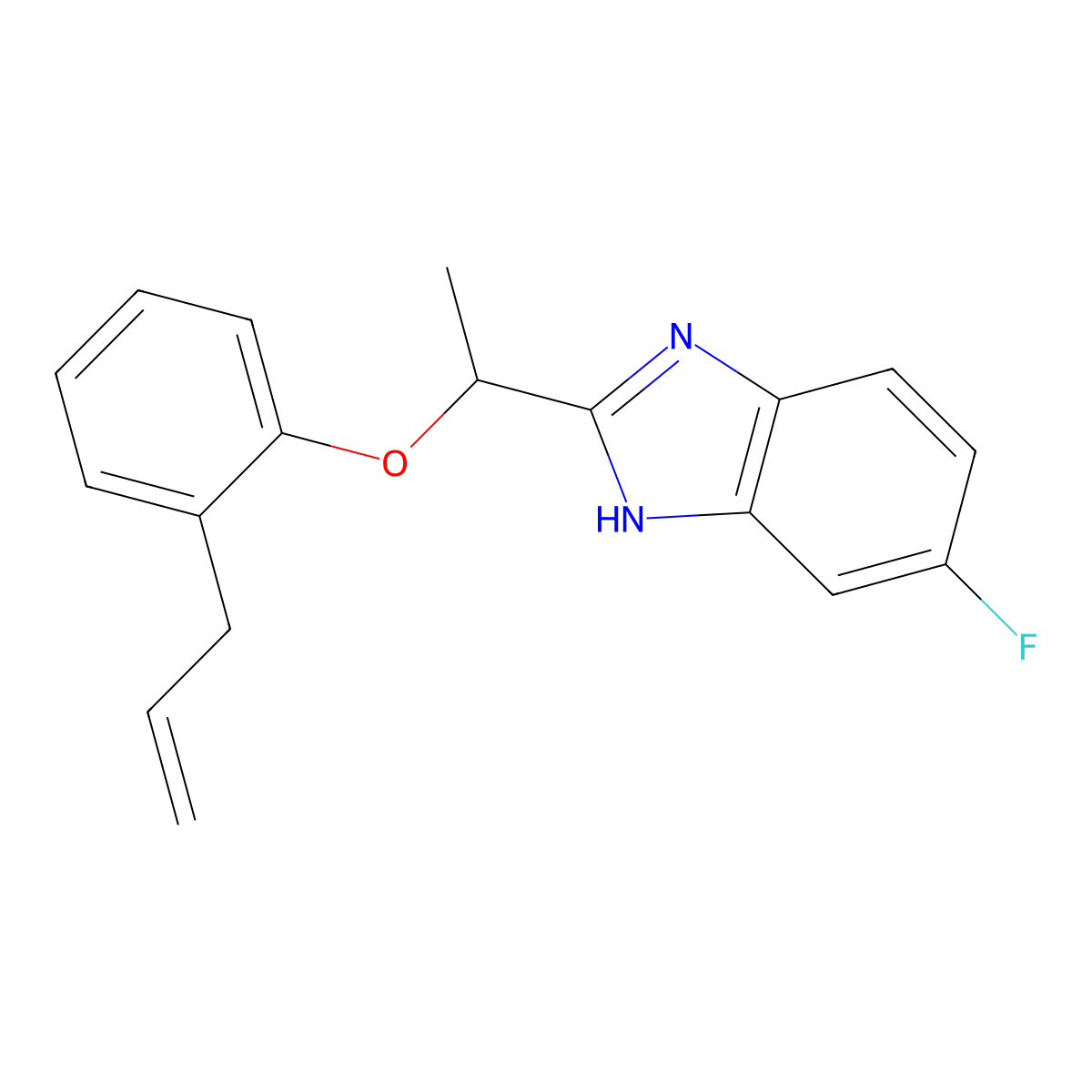 1-[(5-Fluorobenzimidazol-2-yl)ethoxy]-2-prop-2-enylbenzene molecular structure, CAS 1018164-71-0