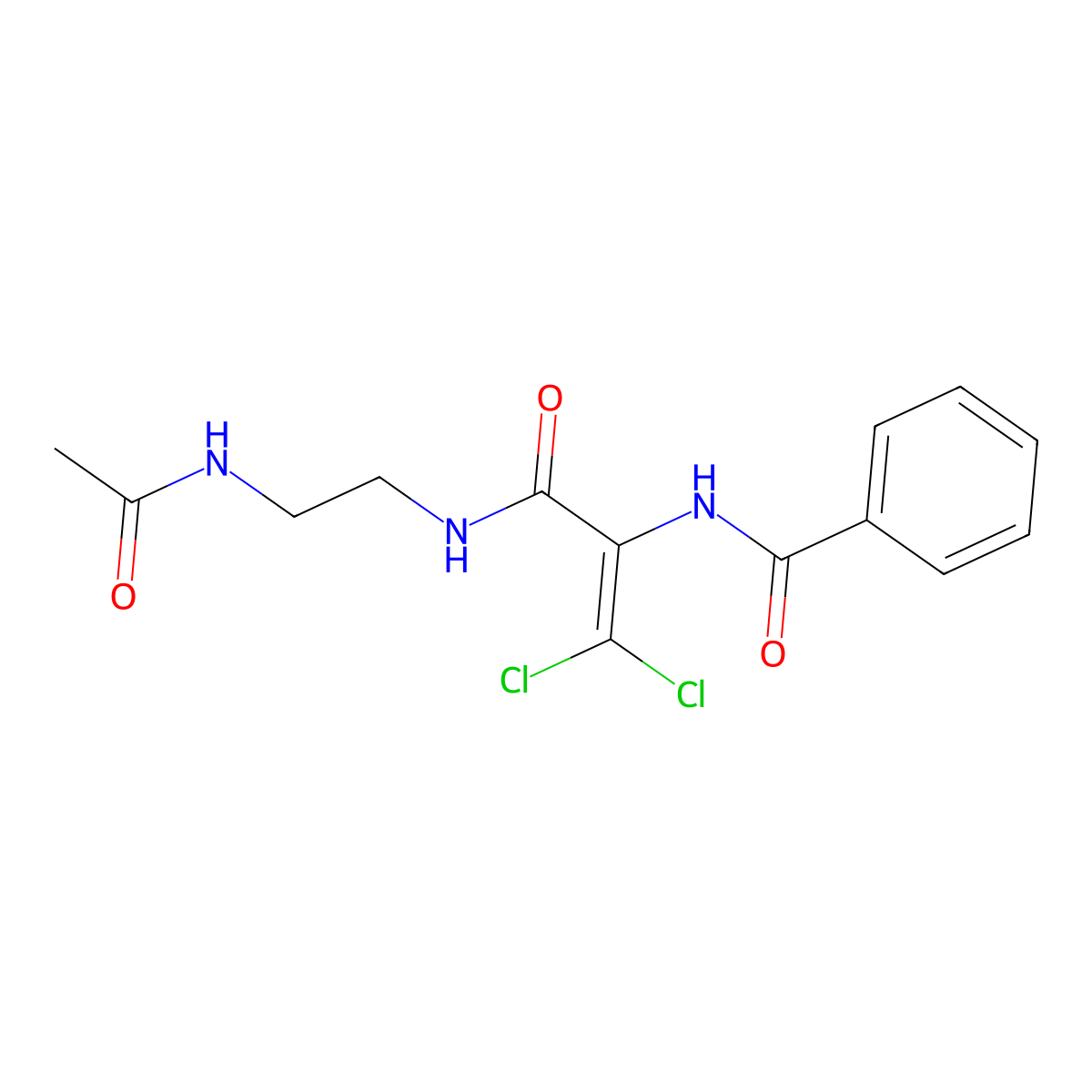 Benzamide, N-[1-[[[2-(acetylamino)ethyl]amino]carbonyl]-2,2-dichloroethenyl]- molecular structure, CAS 1018165-12-2