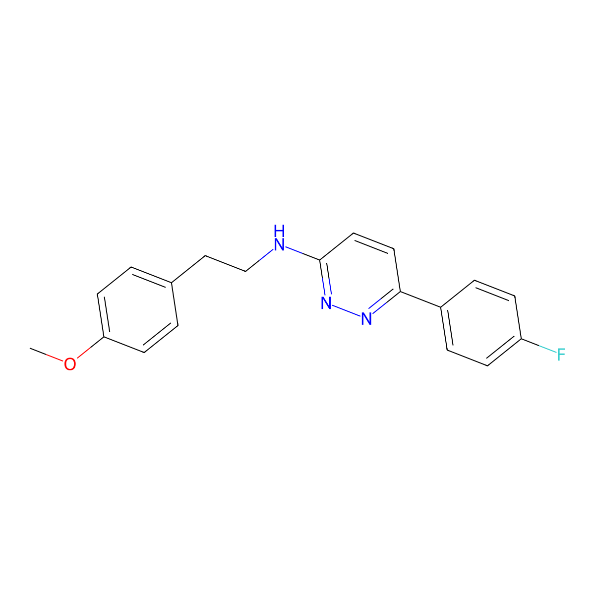 6-(4-fluorophenyl)-N-[2-(4-methoxyphenyl)ethyl]pyridazin-3-amine molecular structure, CAS 1018165-68-8