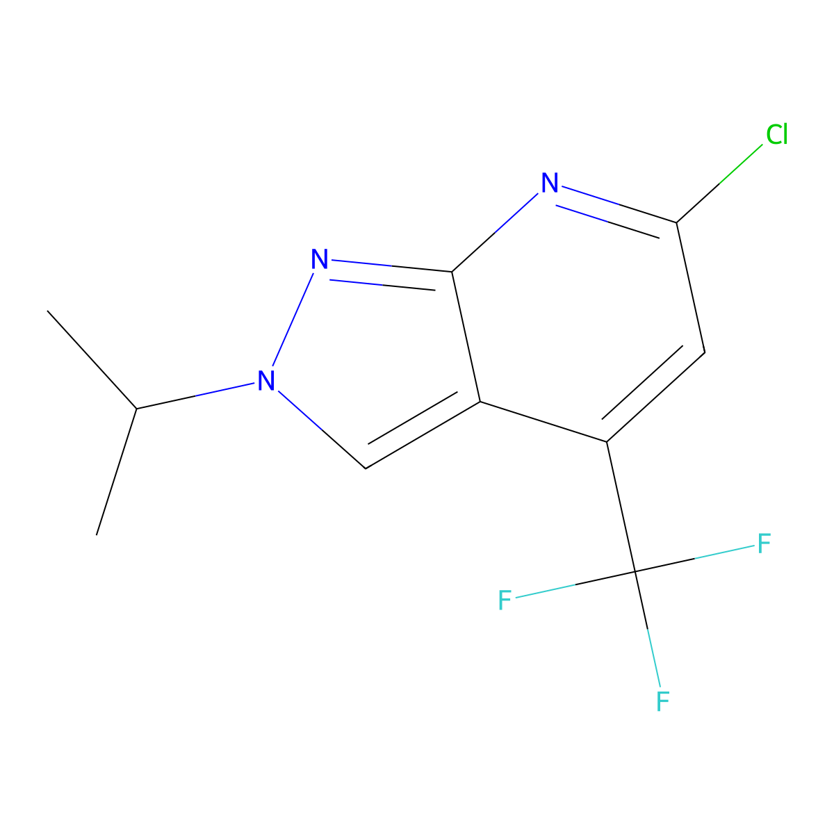 6-Chloro-2-isopropyl-4-(trifluoromethyl)-2H-pyrazolo[3,4-b]pyridine molecular structure, CAS 1018165-78-0