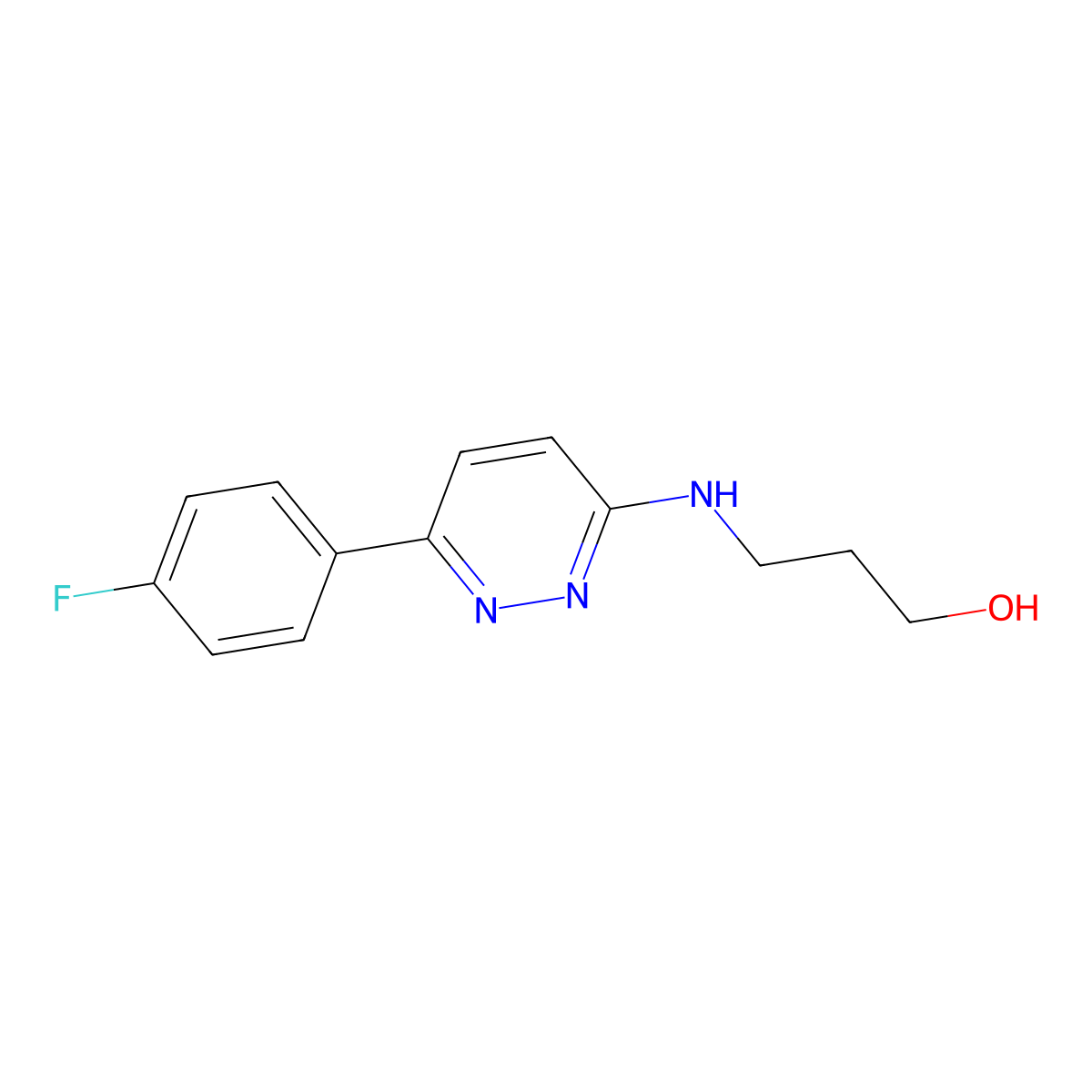 3-{[6-(4-Fluorophenyl)pyridazin-3-yl]amino}propan-1-ol molecular structure, CAS 1018165-84-8