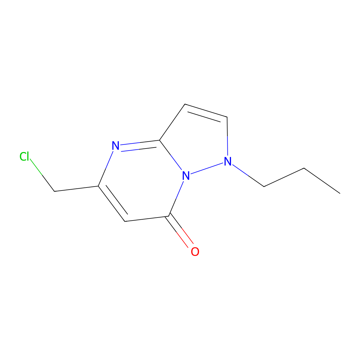 5-(chloromethyl)-1-propylpyrazolo[1,5-a]pyrimidin-7(1H)-one molecular structure, CAS 1018165-86-0