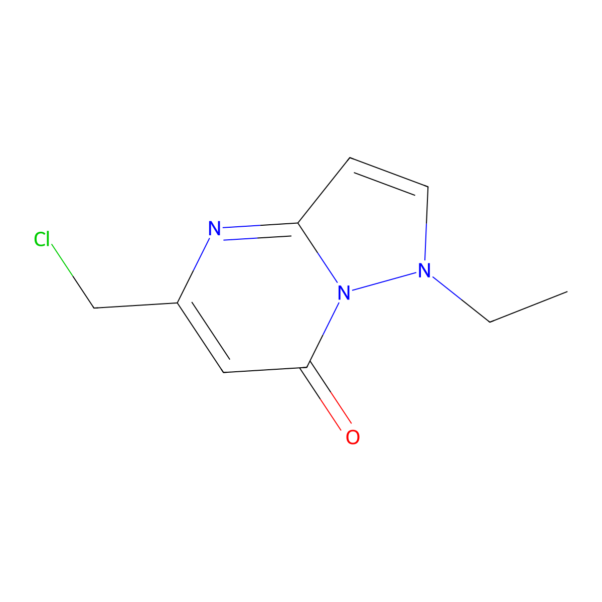 5-(chloromethyl)-1-ethylpyrazolo[1,5-a]pyrimidin-7(1H)-one molecular structure, CAS 1018165-90-6