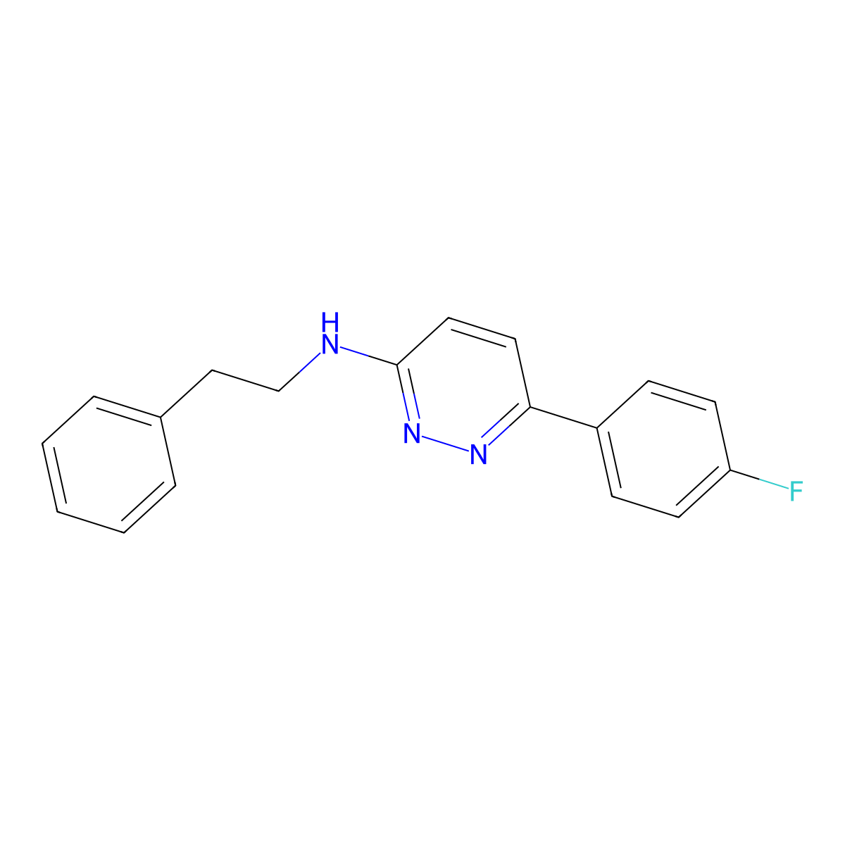 6-(4-fluorophenyl)-N-(2-phenylethyl)pyridazin-3-amine molecular structure, CAS 1018165-92-8