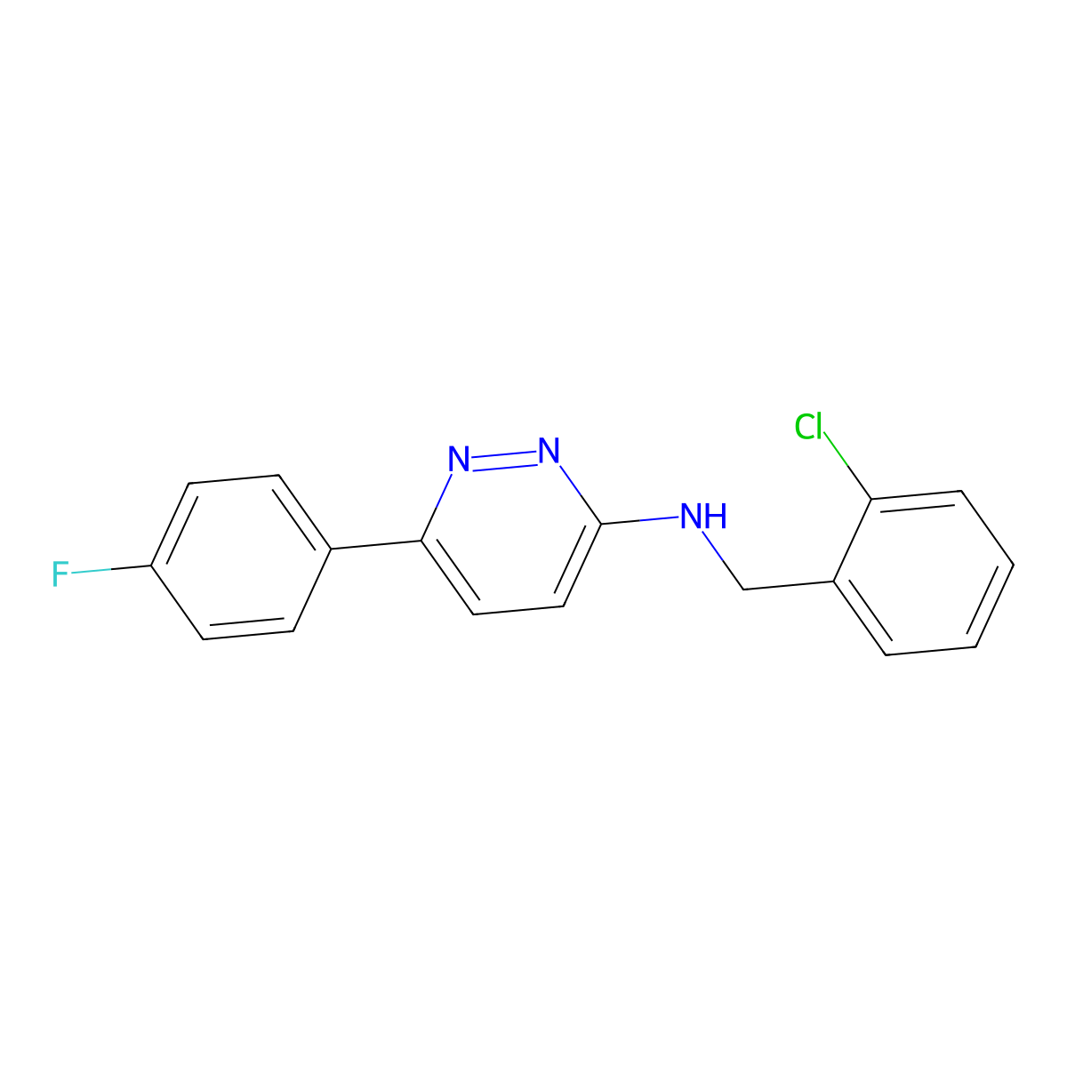 N-(2-chlorobenzyl)-6-(4-fluorophenyl)pyridazin-3-amine molecular structure, CAS 1018165-96-2