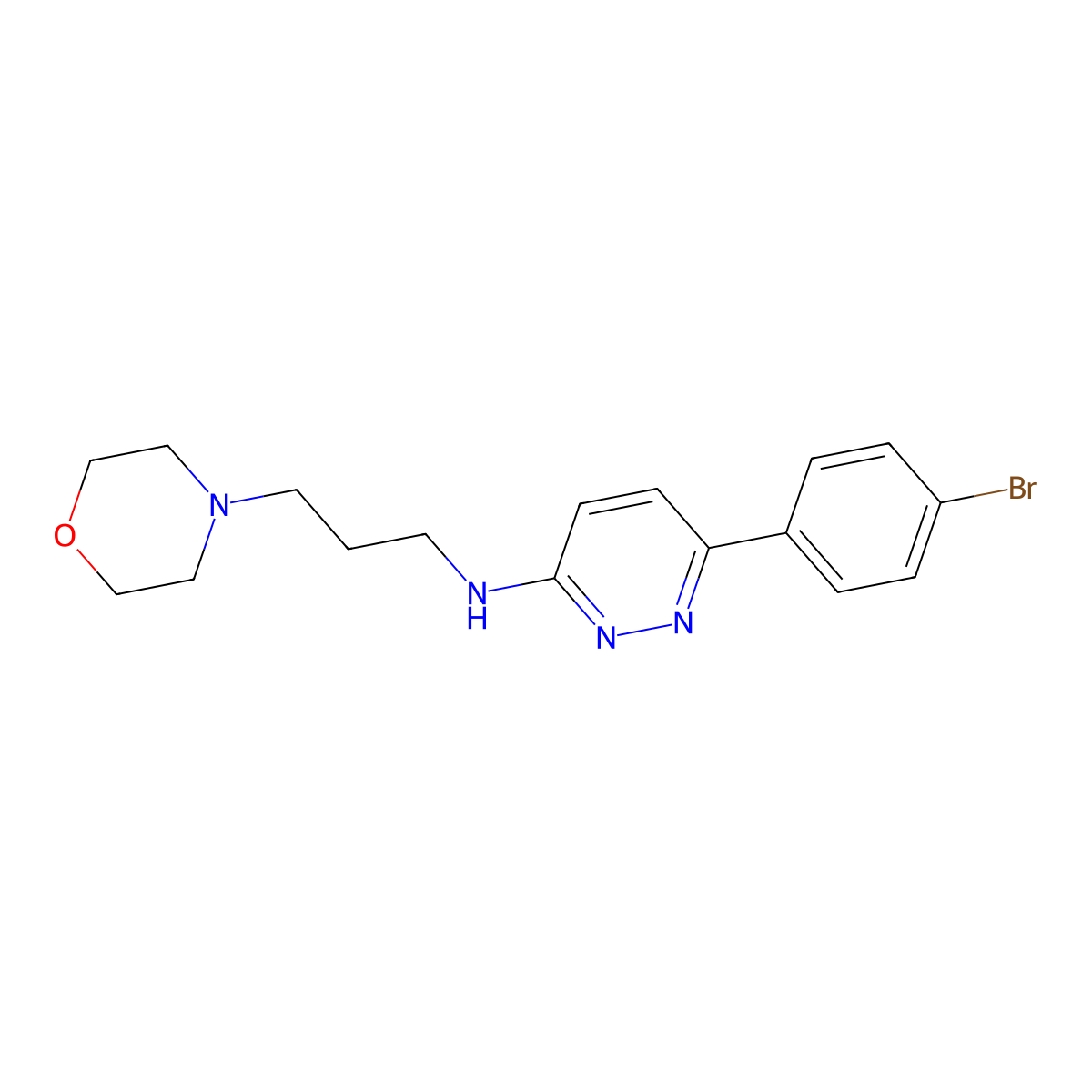 6-(4-bromophenyl)-N-[3-(morpholin-4-yl)propyl]pyridazin-3-amine molecular structure, CAS 1018166-08-9