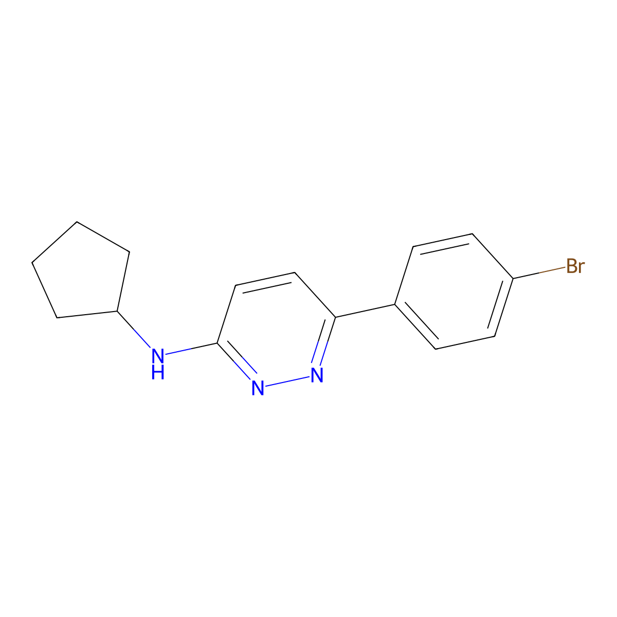 6-(4-bromophenyl)-N-cyclopentylpyridazin-3-amine molecular structure, CAS 1018166-12-5