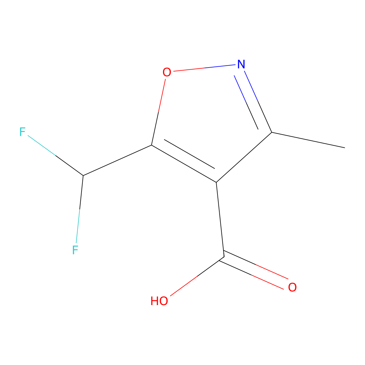 5-(Difluoromethyl)-3-methyl-1,2-oxazole-4-carboxylic acid molecular structure, CAS 1018166-17-0