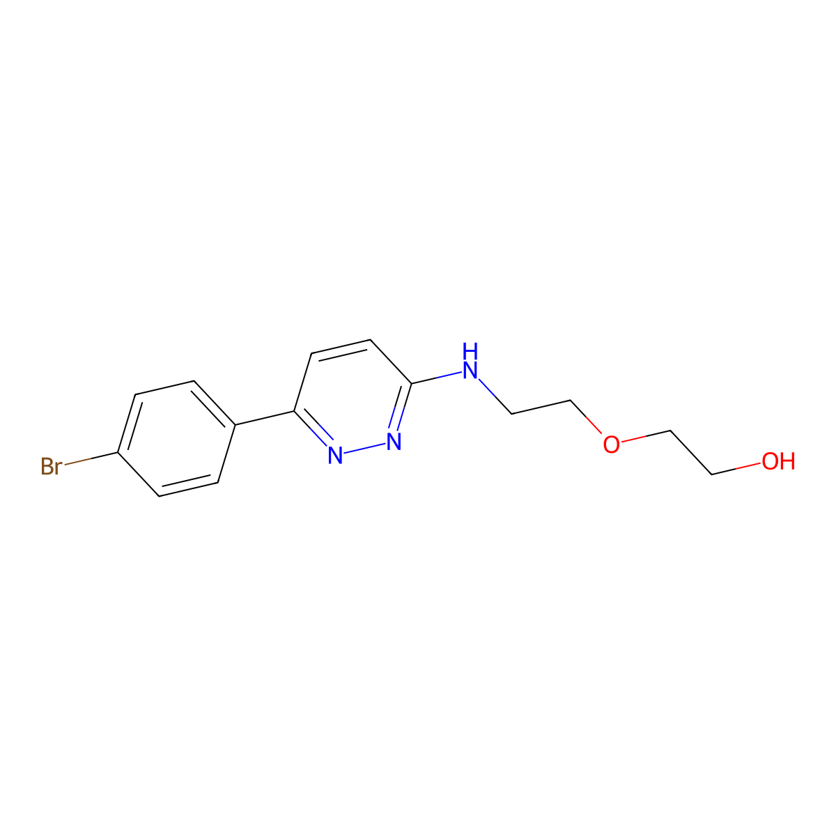 2-(2-{[6-(4-Bromophenyl)pyridazin-3-yl]amino}ethoxy)ethanol molecular structure, CAS 1018166-80-7