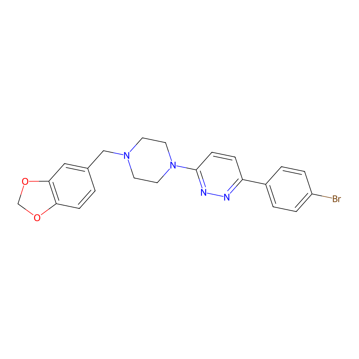 3-[4-(1,3-Benzodioxol-5-ylmethyl)piperazin-1-yl]-6-(4-bromophenyl)pyridazine molecular structure, CAS 1018166-85-2