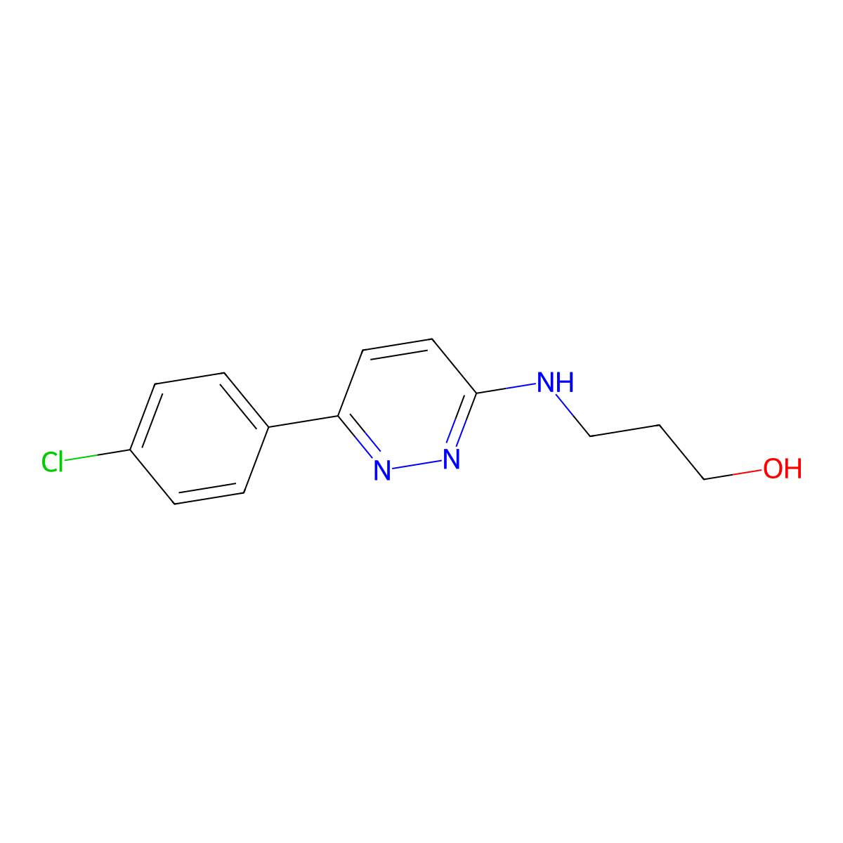 3-{[6-(4-Chlorophenyl)pyridazin-3-yl]amino}propan-1-ol molecular structure, CAS 1018166-89-6