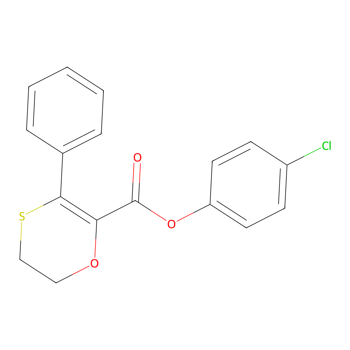 4-Chlorophenyl 3-phenyl-5,6-dihydro-1,4-oxathiine-2-carboxylate molecular structure, CAS 1018167-01-5