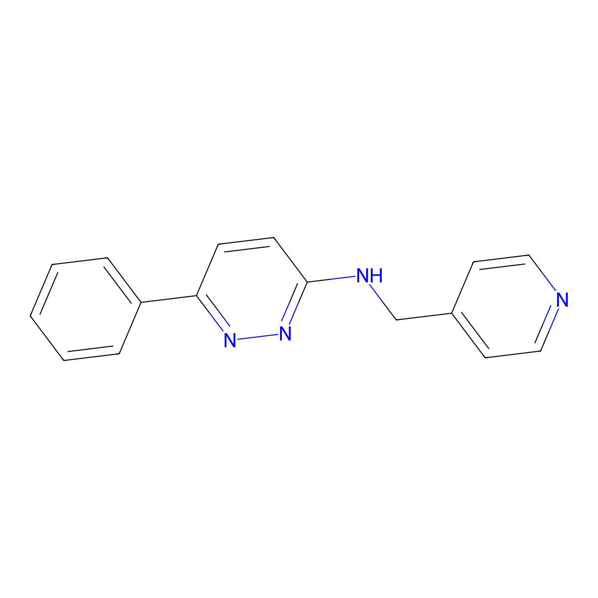 6-phenyl-N-(pyridin-4-ylmethyl)pyridazin-3-amine molecular structure, CAS 1018167-49-1
