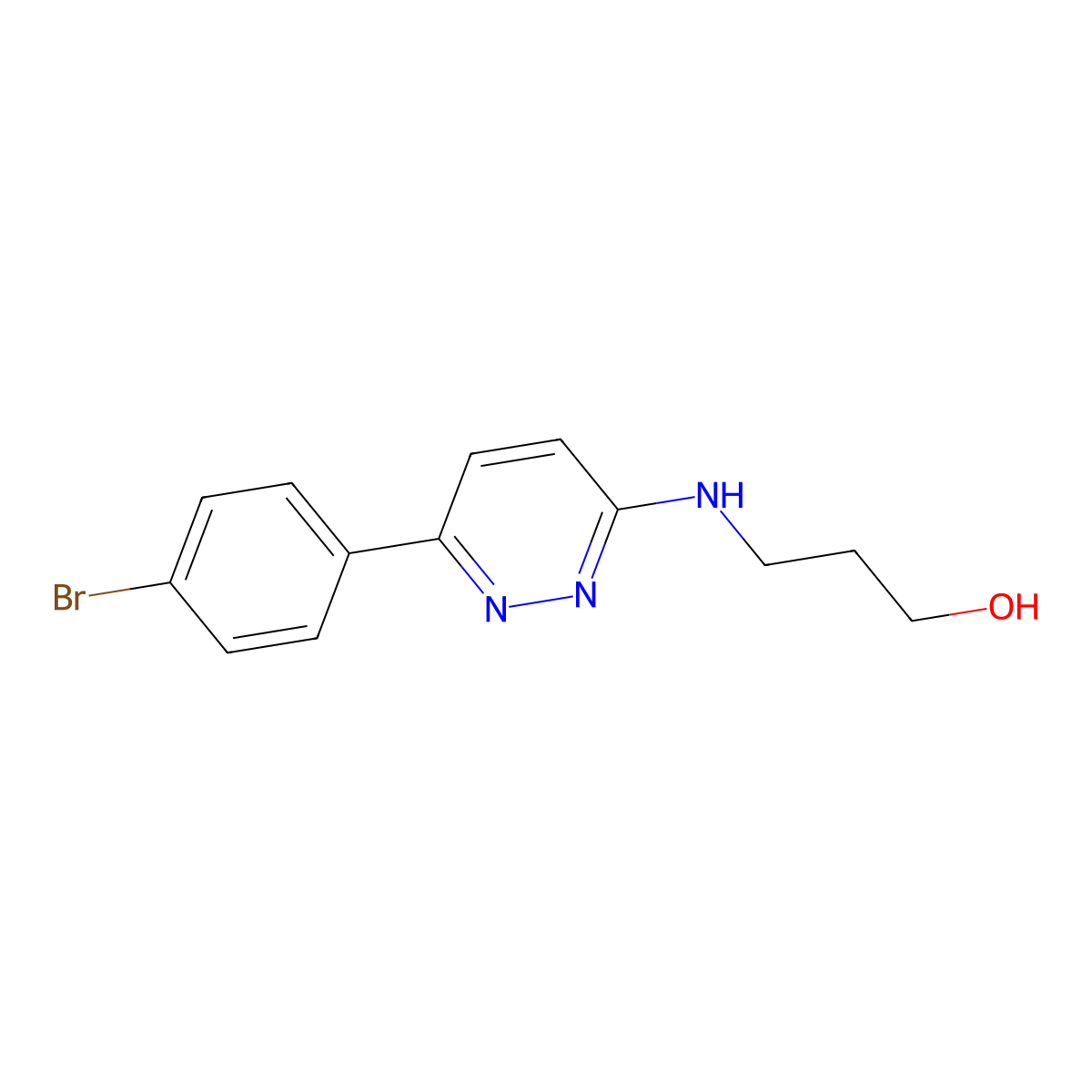 3-{[6-(4-Bromophenyl)pyridazin-3-yl]amino}propan-1-ol molecular structure, CAS 1018167-53-7