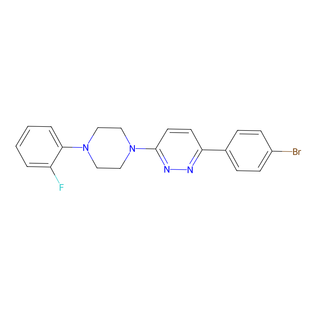 3-(4-Bromophenyl)-6-[4-(2-fluorophenyl)piperazin-1-yl]pyridazine molecular structure, CAS 1018167-57-1