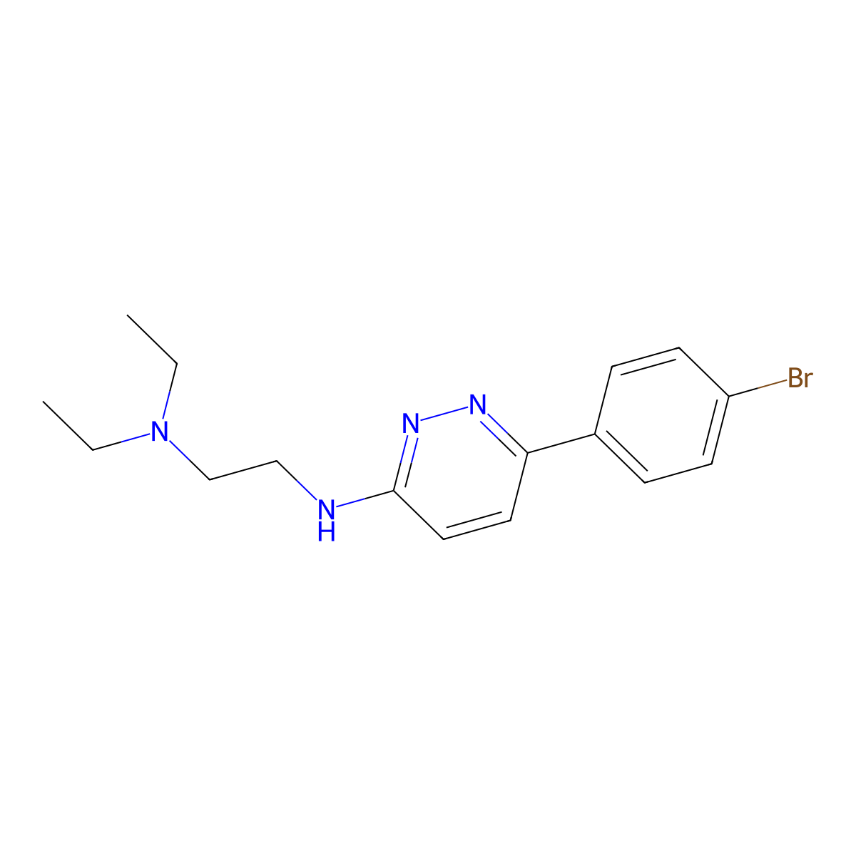 N'-[6-(4-bromophenyl)pyridazin-3-yl]-N,N-diethylethane-1,2-diamine molecular structure, CAS 1018167-61-7
