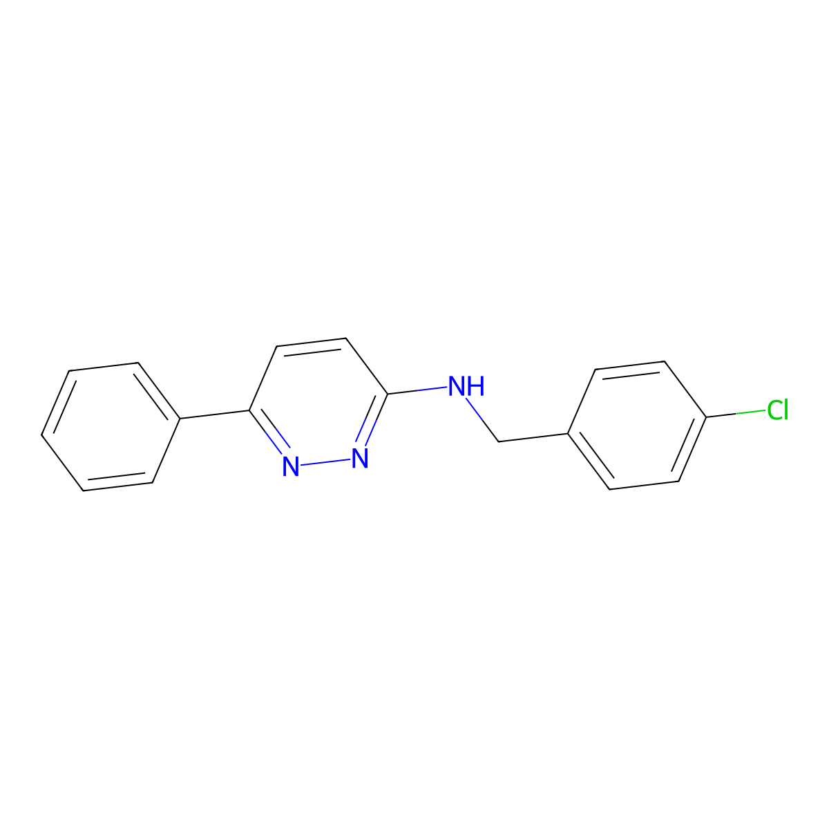 N-(4-chlorobenzyl)-6-phenylpyridazin-3-amine molecular structure, CAS 1018167-65-1