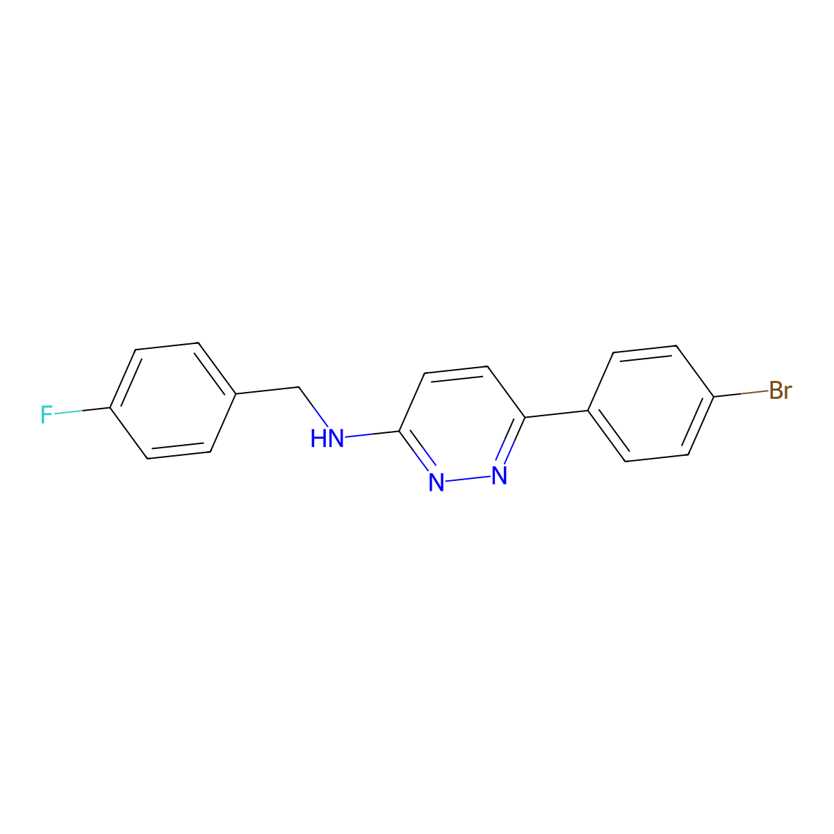6-(4-bromophenyl)-N-(4-fluorobenzyl)pyridazin-3-amine molecular structure, CAS 1018167-74-2