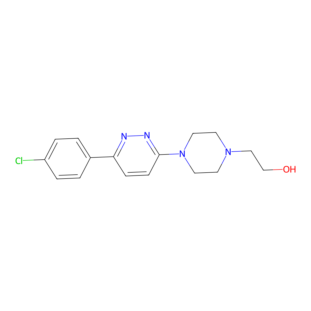 2-{4-[6-(4-Chlorophenyl)pyridazin-3-yl]piperazin-1-yl}ethanol molecular structure, CAS 1018167-89-9