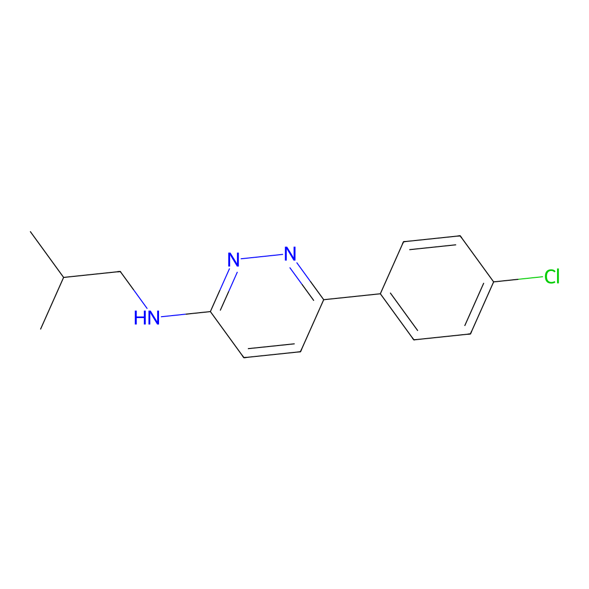 6-(4-chlorophenyl)-N-(2-methylpropyl)pyridazin-3-amine molecular structure, CAS 1018167-94-6