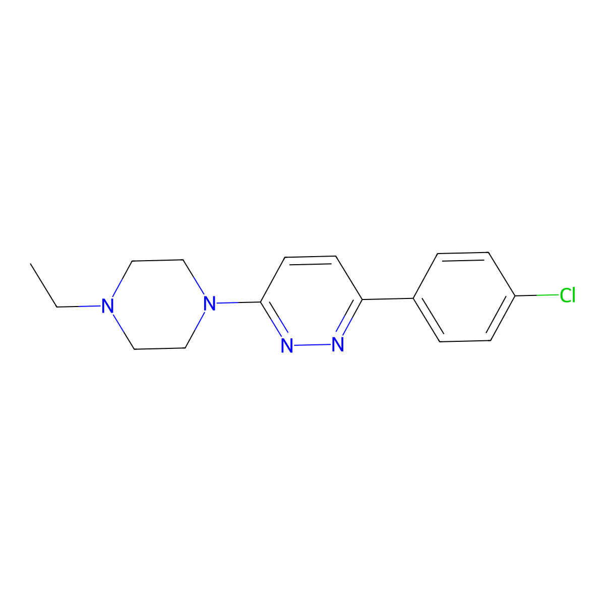 3-(4-Chlorophenyl)-6-(4-ethylpiperazin-1-yl)pyridazine molecular structure, CAS 1018167-99-1
