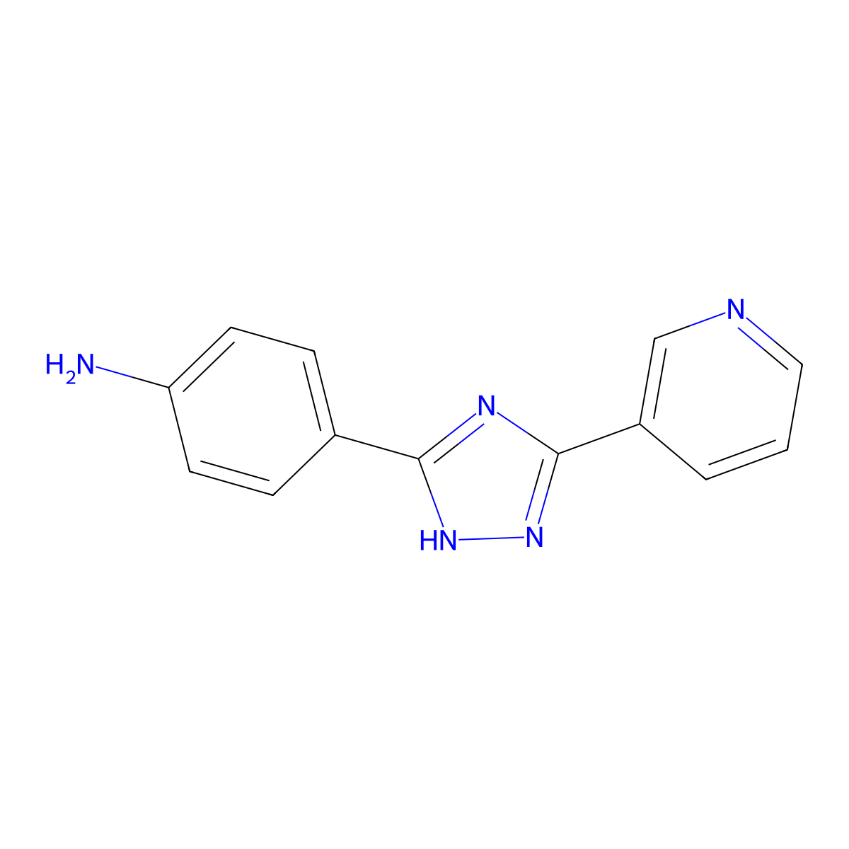 [4-(5-pyridin-3-yl-1H-1,2,4-triazol-3-yl)phenyl]amine molecular structure, CAS 1018168-01-8