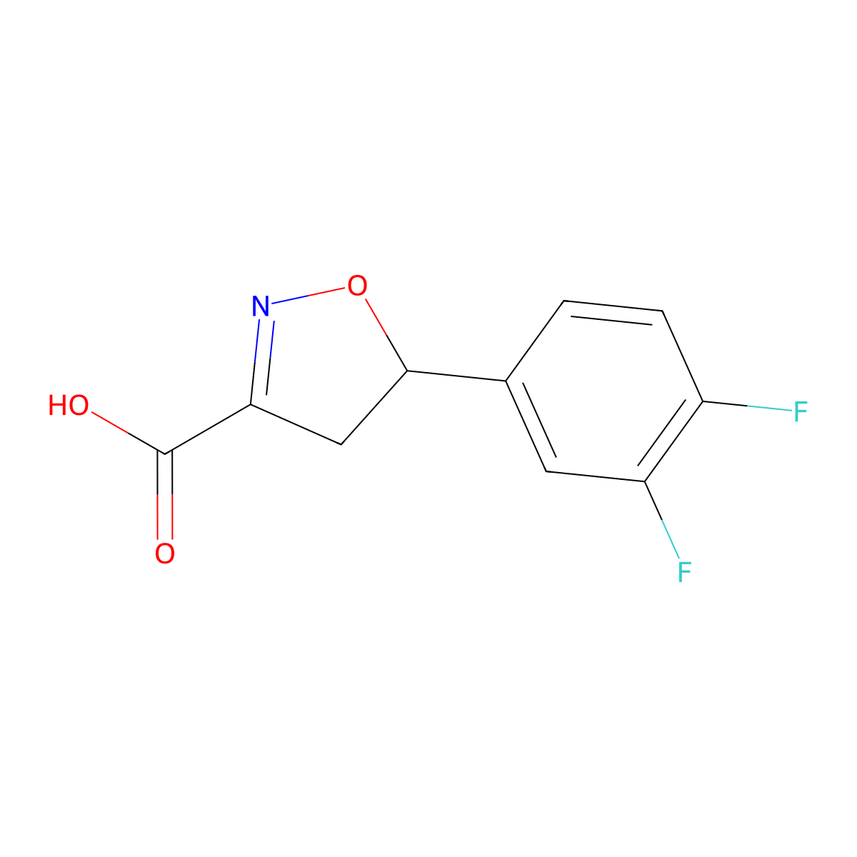 5-(3,4-Difluorophenyl)-4,5-dihydroisoxazole-3-carboxylic acid molecular structure, CAS 1018170-52-9