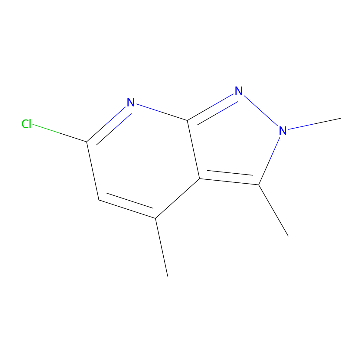 6-chloro-2,3,4-trimethyl-2H-pyrazolo[3,4-b]pyridine molecular structure, CAS 1018170-62-1