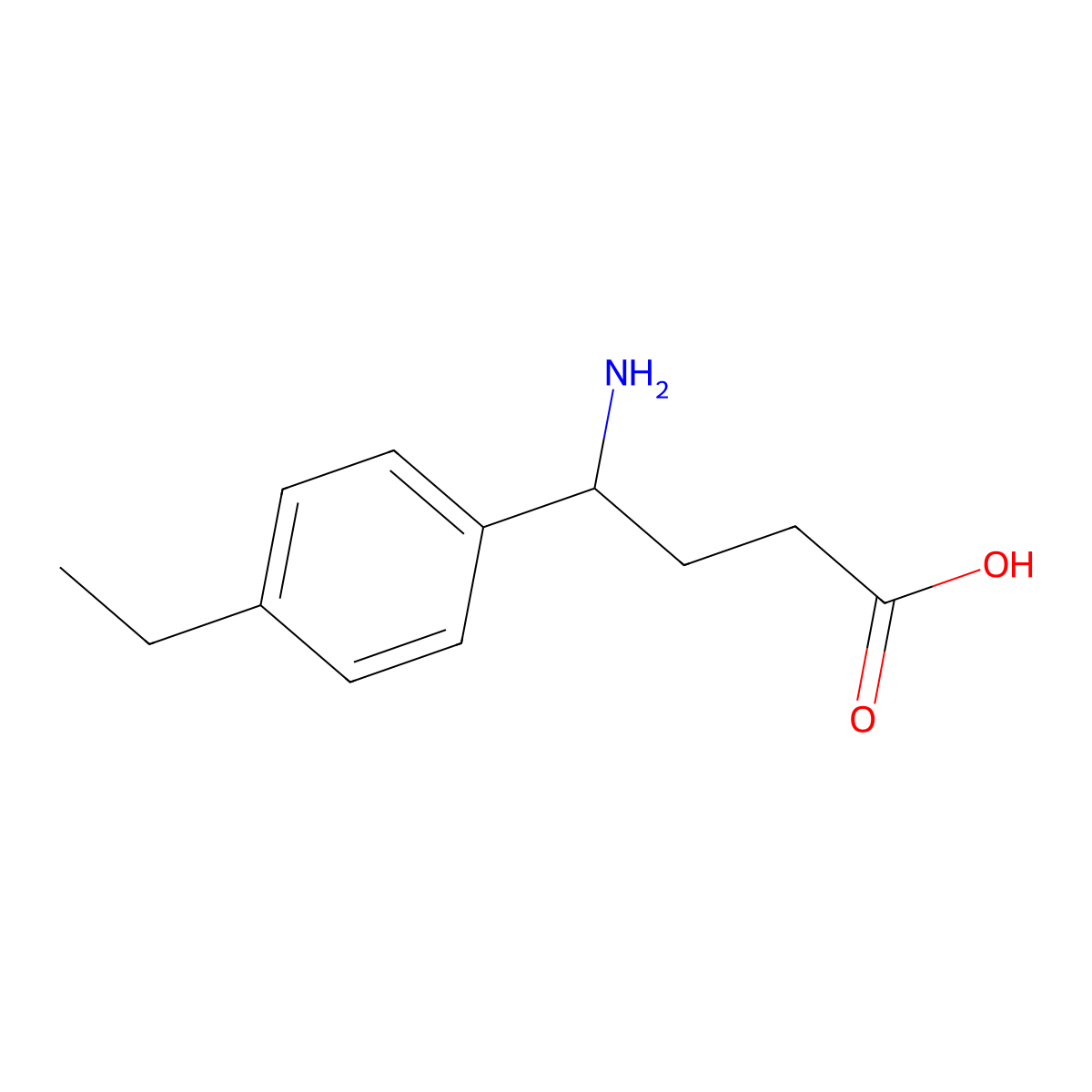 4-Amino-4-(4-ethylphenyl)butanoic acid molecular structure, CAS 1018185-38-0