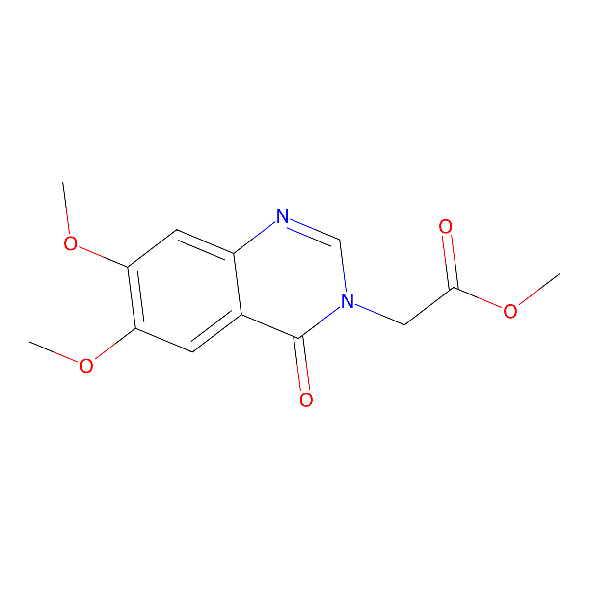Methyl (6,7-Dimethoxy-4-oxoquinazolin-3(4H)-yl)acetate molecular structure, CAS 1018186-36-1