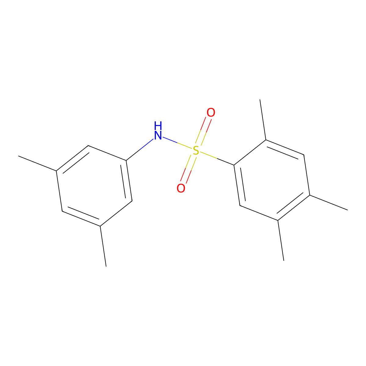 N-(3,5-dimethylphenyl)-2,4,5-trimethylbenzene-1-sulfonamide molecular structure, CAS 1018191-25-7