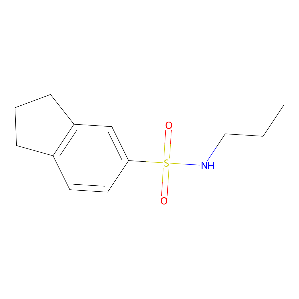 N-propyl-2,3-dihydro-1H-indene-5-sulfonamide molecular structure, CAS 1018192-18-1