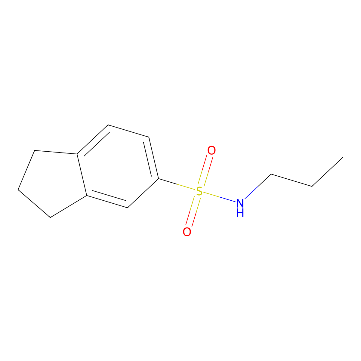 N-propyl-2,3-dihydro-1H-indene-5-sulfonamide molecular structure, CAS 1018192-18-1