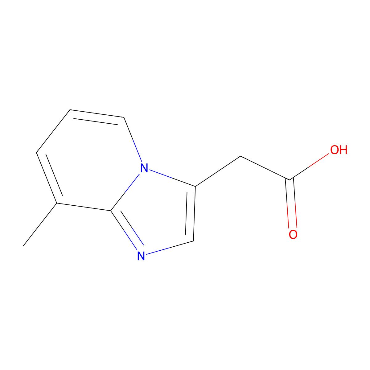 2-(8-Methylimidazo[1,2-a]pyridin-3-yl)acetic acid molecular structure, CAS 101820-59-1