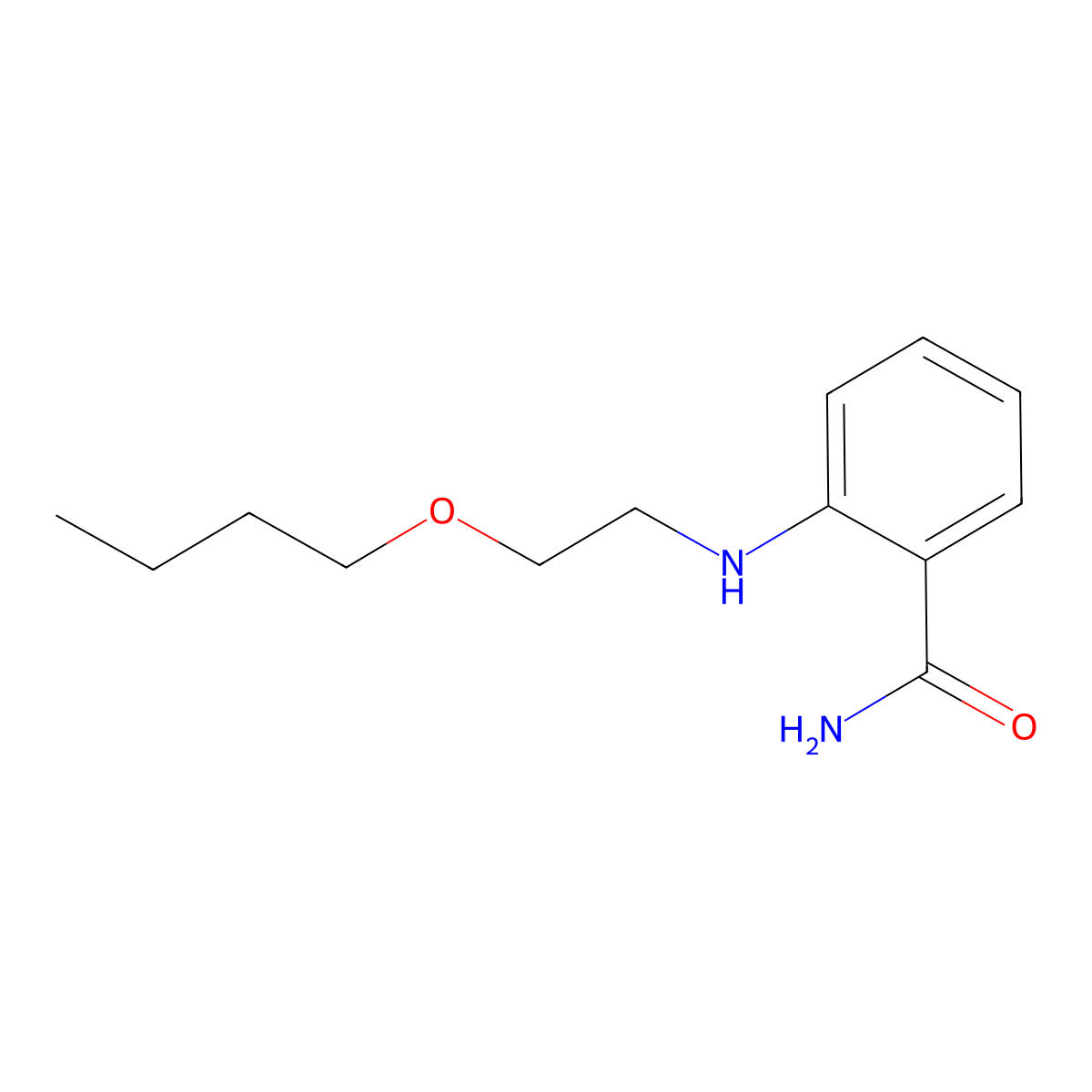 Benzamide, 2-((2-butoxyethyl)amino)- molecular structure, CAS 101820-64-8